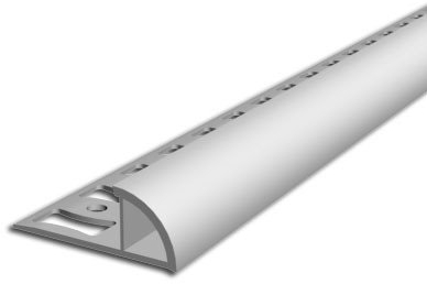 Viertelkreis Abschlussprofil Aspro, 8mm, Weiß L0, 2,5m