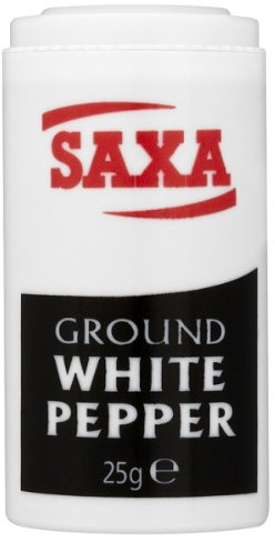 Saxa Ground White Pepper 25g (Pack of 12 x 25g)