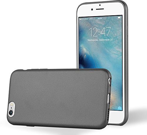 Cadorabo Custodia per Apple iPhone 6 / iPhone 6S in GRIGIO METALLICO - Morbida Cover Protettiva Sottile di Silicone TPU con Bordo Protezione - Ultra Slim Case Antiurto Gel Back Bumper Guscio