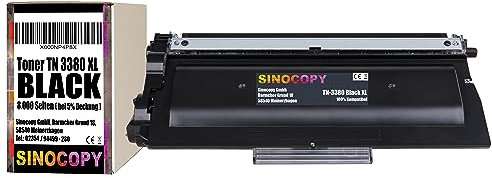 Sinocopy XXL Toner TN-3380 Schwarz für Brother HL-5450 DCP-8100 Series 8110-8155 -8250 HL-5400 5440 D DNT -5470 DW -5480-6100 -6180 MFC-8510-8515 -8520-8710 -8810-8900 -8910-8950