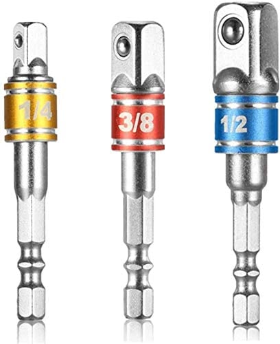 Willingood, 3-piece socket adaptor (1/4 inch, 1/2 inch, 3/8 inch) Hex socket spanner, wrench set adaptor, extension