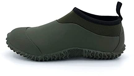 SYLPHID Men's Garden Shoes Women's Rain Shoe Waterproof Neoprene Camp Booties for Camping, Lawn Care, Gardening and Yard Work, Dark Green, Women Size13 Men Size 11.5