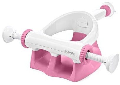 Summer by Ingenuity Mein Badesitz für Baby-Baden im Sitzen, sichere Saugnäpfe, Rückenlehne für unterstütztes Sitzen, einfache Einrichtung und Lagerung, Rosa