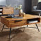 KADIMA Design Couchtisch Massiv Holz Holztisch Wohnzimmertisch mit Metallbeinen Tisch