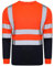 Inspire Me Hi Vis Crew Neck Two Tone T Shirt Safety Security Full Sleeve High Visibility Workwear Jumper Reflective Tape Band Safety Sweat Shirt Work Top for Men and Women (Medium, Two Tone Orange)