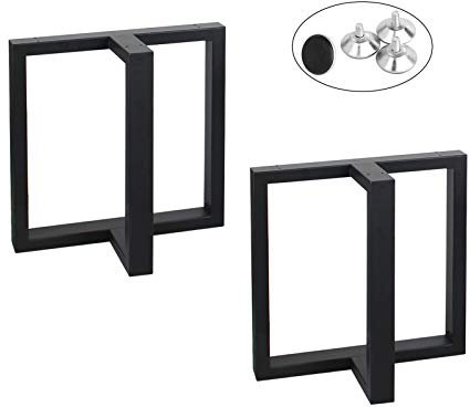 MBQQ Möbelbeine, 39 cm hoch, 45 cm breit, rustikale Dekoration, T-Form, robuste Metall-Tischbeine, Esstischbeine, industriell, modern, DIY Eisen-Bankbeine