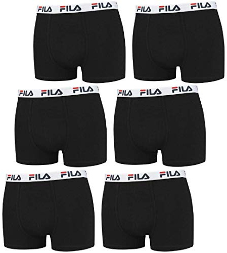 FILA Herren Boxershorts 6-Pack (XXL, Schwarz)