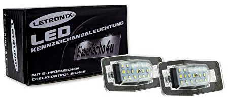 LETRONIX SMD LED Kennzeichenbeleuchtung Module geeignet für MX-5 Typ NB 1998-2000 / MX-5 Typ NB-FL 2000-2005/323 323S 323F Typ BJ 1998-2003 / MPV 1999-2002 / Tribute 2000-2008 mit E-Prüfzeichen