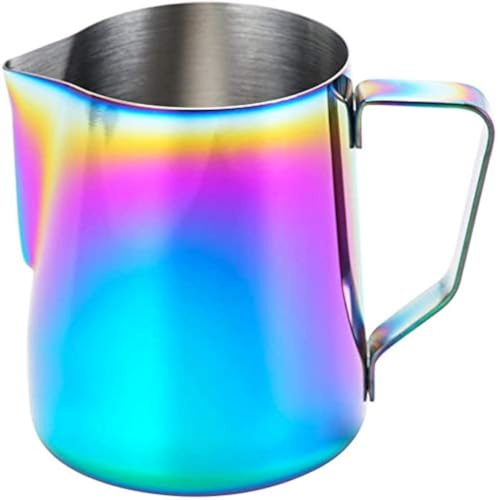 POEFT 600ML pichet de moussage de lait en acier inoxydable plaqué, pichet de moussage de lait expresso, tasse de Latte Art - placage de couleur