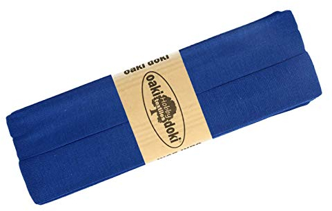 Schrägband Jersey 3m Breite 20mm Oaki Doki Tricot de Luxe Einfassband elastisch über 80 Farben, Farbe:königsblau