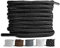 LaceHype 2 Paar - Premium Runde Schnürsenkel [ Ø4,5 mm ] Polyester für Arbeitsschuhe, Stiefel, Outdoorschuhe und Sportschuhe reißfeste Schuhbänder (Schwarz, 200cm)