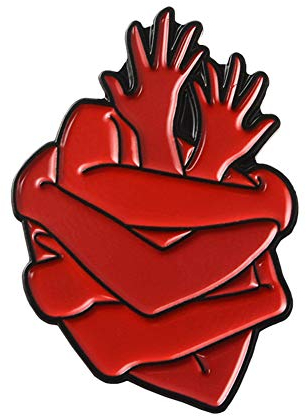 Lankater Organ Coeur Pin Émail Coeur Brave Broches Pin Bijoux Lapel Médical Badge