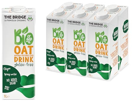 The Bridge - Bio Oat Drink GlutenFree - Bevanda Biologica a base di Avena Senza Glutine (Formato da 1 litro, Scatola da 12 Pezzi)