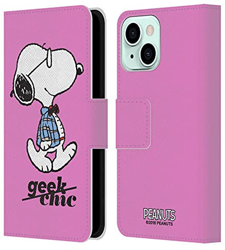 Head Case Designs Officially Licensed Peanuts Joe Preppy The Many Faces Of Snoopy Leather Wallet Case Compatible With Apple iPhone 13 Mini