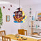 HOFSTEIN Hängeleuchte Ayer, bunte Hängelampe mit Piraten-Motiv aus Holz/Metall für das Kinderzimmer, 2 x E27, Pendellampe Piratenschiff, Höhe max. 107 cm, ohne Leuchtmittel
