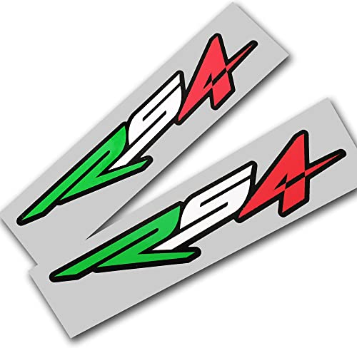 Motorrad-Aufkleber im Rennstil RS4 Text, italienische Flagge, Farben, kleine Motorrad-Grafik-Aufkleber