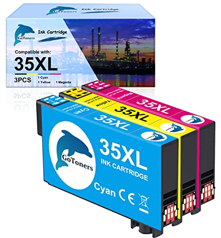 GoToners 3-Farbig XL Druckerpatronen Kompatibel für Epson 35 35XL Farbe passend für WF-4720 WF-4725 WF-4730 WF-4740 Ohne Schwarz (1 Cyan, 1 Magenta, 1 Gelb)