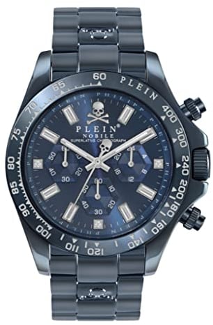 Philipp Plein Herren Uhr Chrono Quarz NOBILE Wonder blau PWCAA0521 Edelstahl