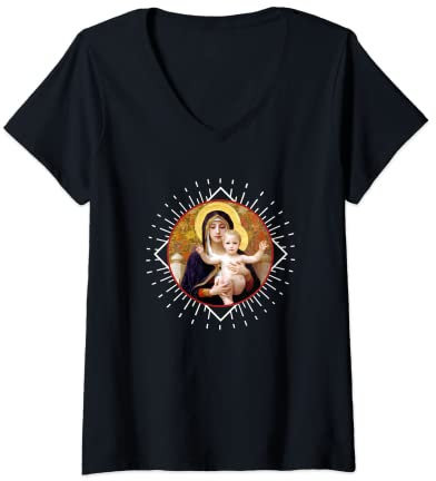 Femme Réalisme, Madone des lys 1899 T-Shirt avec Col en V
