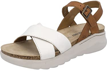 Josef Seibel Damen Riemchensandalen Celine 03,Weite G (Normal),Sommersandalen,bequem,flach,Sommerschuhe,Strandschuhe,Weiß (Weiss-Kombi),38 EU