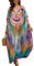 LikeJump Robe de plage bohème multicolore pour femme - Grande taille, B Vert Violet, taille unique