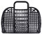 BABANA Große Plastikgelee-Taschen - Wiederverwendbarer Geschenkkorb | Strandtasche, Markt-, Osterkorb (Schwarz)