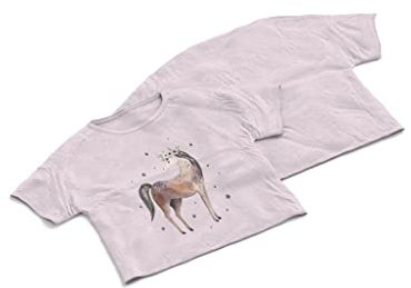 T-Shirt Baby Premium | Bedruckt | Pferd mit Blumen | Bedruckt | viele Farben + Größen | Geburtstag | Geschenk | Krippe | Kita | Einhorn (Größe 80/86, Rosa)