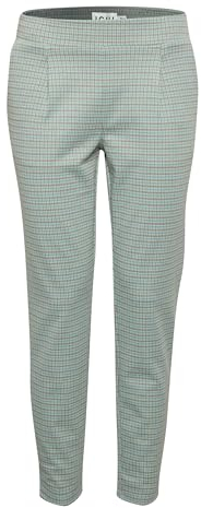 ICHI IHKATE CAMELEON PA Damen Hose Stoffhose mit Stretch enger Schnitt Elastikbund, Größe:XL, Farbe:Ether (144506)