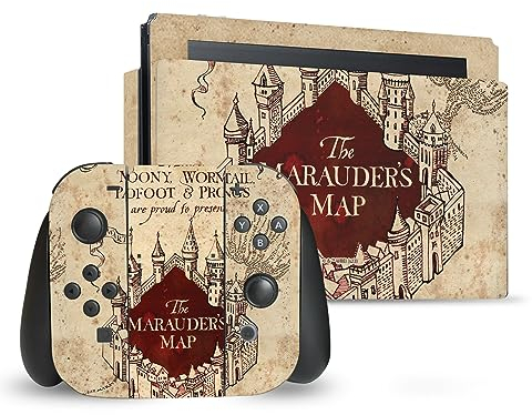 Head Case Designs Offizielle Harry Potter Die Karte des Marauders Grafiken Vinyl Haut Gaming Aufkleber Abziehbild Abdeckung kompatibel mit Nintendo Switch Console & Dock & Joy-Con Controller Bundle