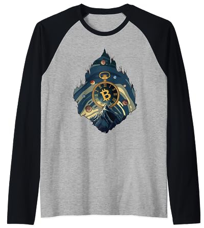 Bitcoin Uhr Berge Planeten Hodler Kryptowährung BTC Logo Raglan