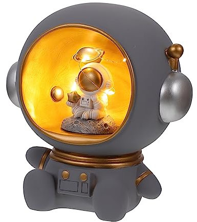 DOITOOL Nachtlicht Leuchtender Spartopf Raumfahrer Nachtlampe Warmes Licht Handwerklicher Weltraumschmuck Für Kinderzimmer