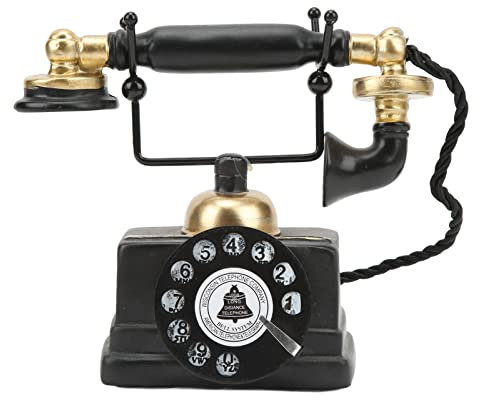 Tissting Modèle de Téléphone Rétro, Vintage Modele de Telephone Fixe Rotatif Téléphone de Bureau en Résine pour Cafe Salon Decorations de Fenetre Decorations