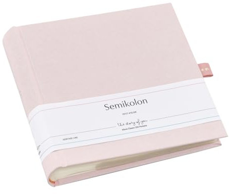 Semikolon 371948 200 Classic Album - Pocket 23 x 22,5 cm - 100 pages couleur crème, pour 200 photos 10 x 15 - Cotton Candy rosé