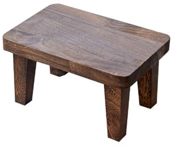 ZIJIREN Wooden footstool, coffee table stool, shoe wearing stool, plant table, shoe changing stool, solid wood stool, low stool, bench, portable low stool (K-Shape)