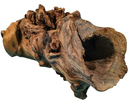 Niwugady Décoration Creuse en Bois Naturel pour Aquarium en Forme de Tronc d'arbre, Accessoires de Décoration pour Lézard et Tortue Crevettes