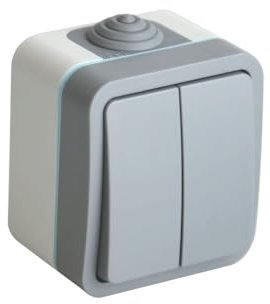 Superficie Luxe IP54 Doble Conmutador - Resistente al agua, doble control, ideal para iluminación en exteriores y zonas húmedas.