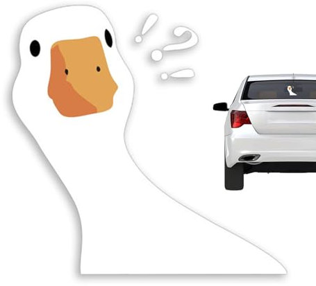 Auto-Aufkleber Doubtful Duck, niedliches Fragezeichen, cooler, künstlerischer, wasserdichter Aufkleber, für Außenfenster, Vorsicht für Auto, Laptop, Wand
