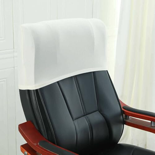 ACESOME Chair Head Cover, Gaming Chair Office Chair Pillow Cover Solid Color, 1Pack Stretch Removable Washable Decoration Seat Chair Seat Swivel Chair Protectors (White)