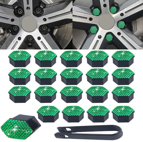 20 Stück Radmutternkappen Radschrauben Radmuttern für Seat Leon III Hatchback 2012-2020 Radschraubenkappen Rad Mutter Cap mit Entfernung Werkzeug,17mm-D