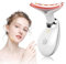 Massaggiatore Viso, 3 Modalità EMS Gua Sha, 7 Colori Radiofrequenza Viso, 45°C Riscaldabile Pulizia Viso, Doppio Mento Lifting Strumento Guasha Viso Motorizzato Senza Fili,Bianco