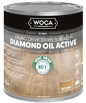 WOCA Denmark Diamond Öl Aktiv 0.75L Natur - Extrem langlebiges Holzfinish auf pflanzlicher Basis