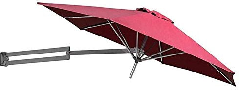 DSFEG Parasols Garden Parasol Wall Mounted Cantilever Parasol - Aluminium Frame And 8 Strong Ribs, For Outdoor Patio Balcony Pergola, 2.2M/2.5M, Wine Red (Size : 2.2/7Ft) Parasols