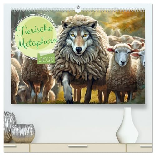 Tierische Metaphern (hochwertiger Premium Wandkalender 2026 DIN A2 quer), Kunstdruck in Hochglanz: Bekannte Redewendungen werden auf humorvolle Weise ... für ein Schmunzeln sorgt. (CALVENDO Tiere)