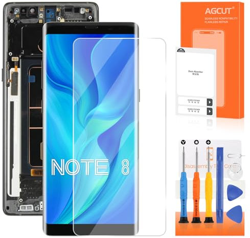 LCD Display pour Samsung Note 8 Écran de Rechange pour Samsung Galaxy Note 8 SM-N950F SM-N950U SM-N950N 6,3 LCD Ecran Replacement Assemblage avec Réparation (Noir avec Cadre, Incell)