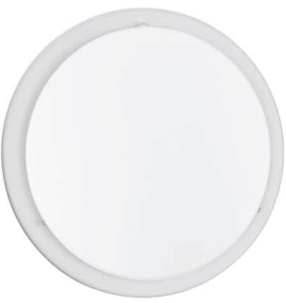 EGLO LED Deckenlampe Scario, 2200 Lumen, runde Deckenleuchte | Lampe Decke Flur, Flurlampe aus Metall und Glas in Weiß, warmweiß, Ø 37 cm