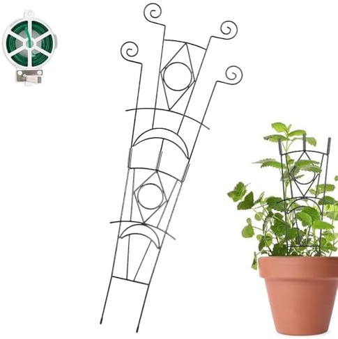 Rankhilfe für Kübelpflanzen,2-teilige Metall Rankhilfe für den Garten - Pflanzenstütze für Kletterpflanzen | für Wohnung, Balkon, Terrasse, Haus, Garten, Wintergarten, Hof