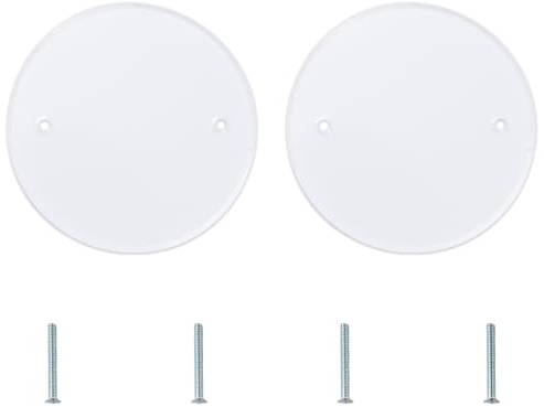UFUFMATE 2Pcs Metal Ceiling Cover Plates, White Round Hole Covering for Smoke Detector Screw-in Aluminum Alloy Electrical Box Plate(5 Inch/12.8cm)