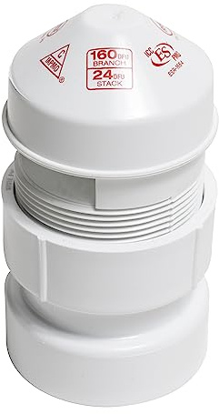 Oatey, 1.5-2, White 39016 Air Admittance Valve with Straight PVC Schedule 40 Adapter Sure-Vent 1.5 in x 2 in. 160 Branch, 24 Stack DFU Capacity