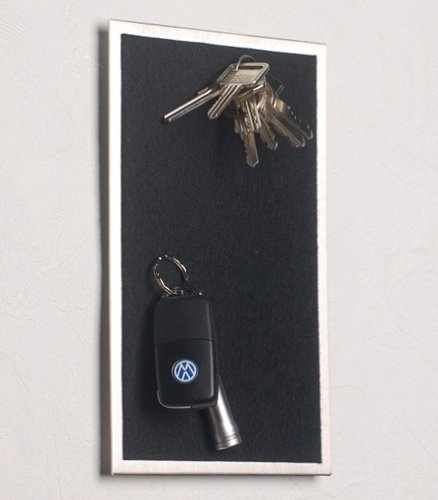 FLUX Objects Magnet-Schlüssel-Brett aus Edelstahl, mit Filz in Schwarz; 25 x 15 cm