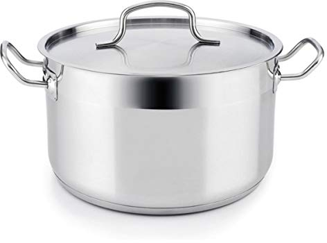 Quid Azzero Olla Acero Inoxidable 24x19cm - 8l Acero Inox Apto Vitrocerámica Apto Inducción 100% Higiénico